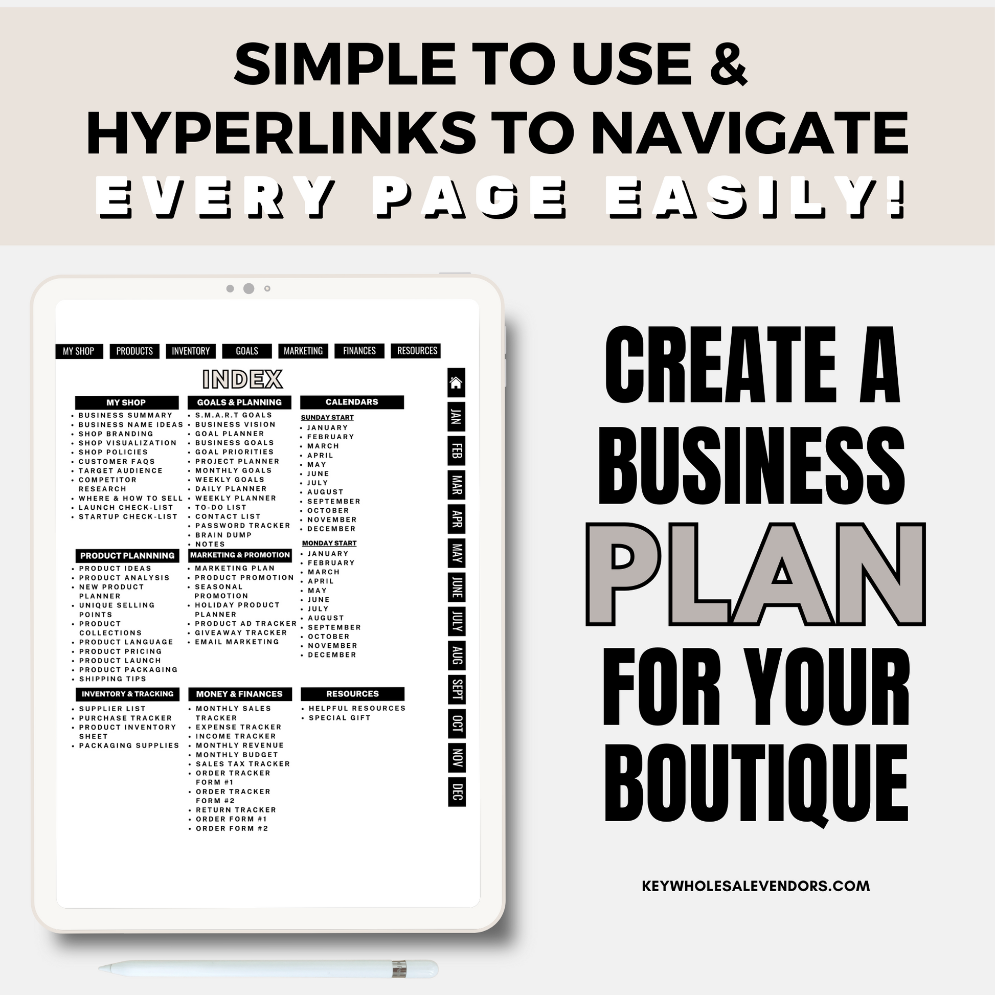 Business Plan Appendix with Hyperlinks